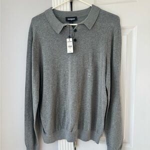 Express Charcoal Men's Polo Sweater